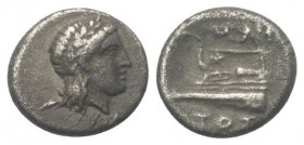 Bithynien. Kios.

 Trihemiobol (Silber). Ca. 340 - 330 v. Chr.
Vs: Kopf des Apollon mit Lorbeerkranz rechts.
Rs: Prora nach links; Magistratsname....