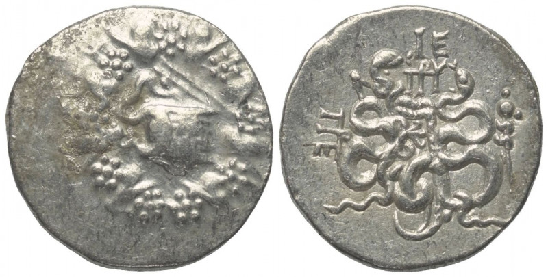 Mysien. Pergamon.

 Cistophor (Silber). Ca. 85 - 76 v. Chr.
Vs: Cista mystica...