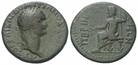 Thrakien. Perinthos. Domitianus (81 - 96 n. Chr.).

 Bronze.
Vs: Kopf mit Lorbeerkranz rechts.
Rs: Zeus mit Phiale und Szepter nach links thronend...
