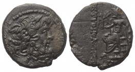 Seleukis und Pierien. Antiochia am Orontes. Pseudo-autonome Prägung.

 Bronze. 54 / 53 v. Chr. (Jahr 13).
Vs: Kopf des Zeus mit Lorbeerkranz rechts...