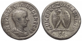 Seleukis und Pierien. Antiochia am Orontes. Philippus II. als Caesar (244 - 247 n. Chr.).

 Tetradrachme (Billon). 244 n. Chr.
Vs: Büste in Rückans...