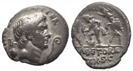 Sextus Pompeius.

 Denar (Silber). 42 - 40 v. Chr. Münzstätte auf Sizilien.
Vs: [MAG PIVS IMP] ITER. Kopf des älteren Cn. Pompeius Magnus rechts, l...