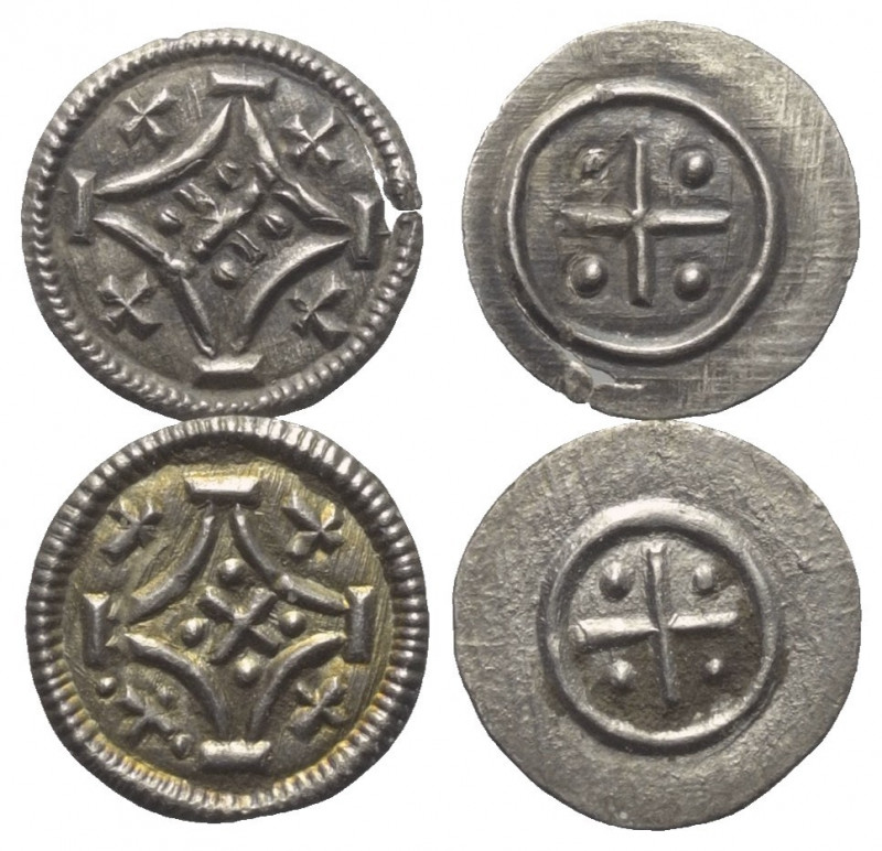 Ungarn. Bela III. (1172 - 1196).

 Denar (Silber).
Lot (2 Stück).
Vs: Orname...