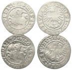 Polen. Litauen. Sigismund I. Stary (1506 - 1544).

 Halbgroschen (Silber). 1512.
Lot (2 Stück):
Vs: Reiter mit erhobenem Schwert.
Rs: Adler.

1...