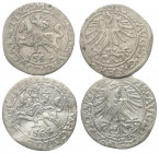 Polen. Litauen. Sigismund II. August (1545 - 1572).

 Halbgroschen (Silber). 1564. Vilnius (Wilno).
Lot (2 Stück):
Vs: Reiter mit erhobenem Schwer...