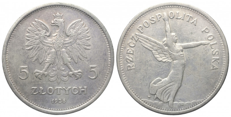 Polen. Zweite Republik (1918 - 1939).

 5 Zlotych (Silber). 1928. Warschau.
V...