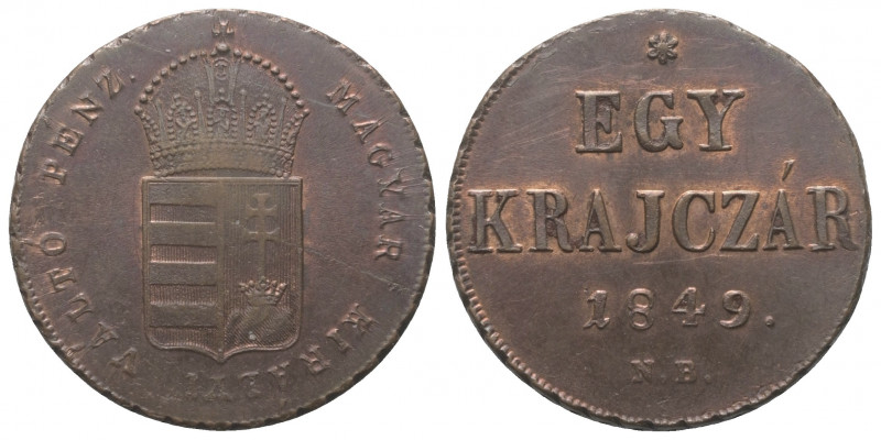 Ungarn. Königreich (bis 1945). Franz Joseph (1848 - 1916).

 Kreuzer. 1849 NB....