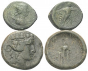 Griechische Münzen - Lots.


Maroneia (Thrakien) / Thasos (Inseln vor Thrakien).

Lot (2 Stück): Bronze, 2. - 1. Jhdt. v. Chr.

Sehr schön.

...