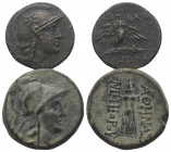 Griechische Münzen - Lots.


Pergamon (Mysien).

Lot (2 Stück): Bronze, 3. - 1. Jhdt. v. Chr.

Sehr schön.

Verkauft wie besehen, keine Rückg...