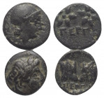 Griechische Münzen - Lots.


Pergamon (Mysien).

Lot (2 Stück): Bronze, 4. - 3. Jhdt. v. Chr.

Sehr schön.

Verkauft wie besehen, keine Rückg...