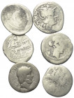 Römische Münzen - Lots. Republik.


Lot (6 Stück, Silber): Denare. Gut erhalten - fast sehr schön.
