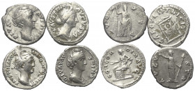 Römische Münzen - Lots. Kaiserzeit.


Lot (4 Stück, Silber): Denare.

Faustina I. (3x) und Faustina II. Sehr schön.