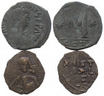 Byzantinische Münzen - Lots.


Verschiedene Herrscher.
5. - 9. Jhdt. n. Chr.

Lot (2 Stück): Follis.

Schön - sehr schön.

Verkauft wie bese...