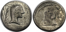 AR Denar 1. Jahr v. Chr 
Keltische Münzen, PANNONIA. ERAVISCI. Mitte bis Ende des 1. Jahrhunderts vor Christus. AR Denar, imitiert eine Ausgabe von L...