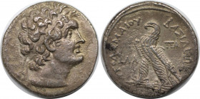AR-Tetradrachme 180-145 v. Chr 
Griechische Münzen, AEGYPTUS. Ptolemaios VI. (180-145 v. Chr). AR-Tetradrachme, Alexandria. 12,94 g. 27 mm. Vs.: Kopf...