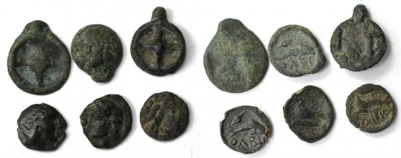 Lot von 6 Münzen 420 - 400 v. Chr 
Griechische Münzen, Lots und Samlungen. THRA...