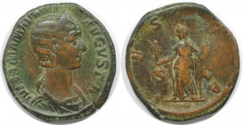 Sesterz 222 - 235 n. Chr 
Römische Münzen, MÜNZEN DER RÖMISCHEN KAISERZEIT. Sesterz 222 - 235 n. Chr. Vs.: IVLIA MAMAEA AVGVSTA, Drapierte Büste im D...