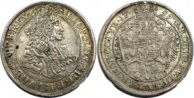 1/2 Taler 1699 KB
RDR – Habsburg – Österreich, RÖMISCH-DEUTSCHES REICH. Leopold I. (1657-1705). 1/2 Taler 1699 KB, Kremnitz. 14,35 g. Herinek 849. Se...