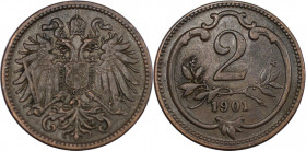 2 Heller 1901 
RDR – Habsburg – Österreich, KAISERREICH ÖSTERREICH. Franz Joseph I. (1848-1916). 2 Heller 1901. Bronze. KM 2801. Vorzüglich+Seltenere...