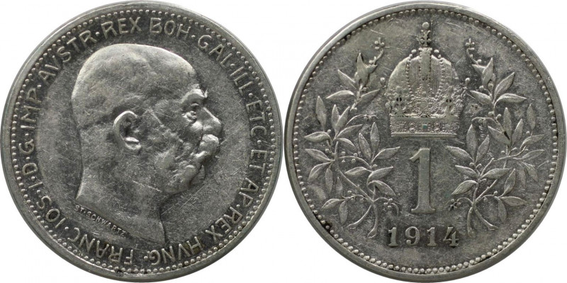 1 Krone 1914 
RDR – Habsburg – Österreich, KAISERREICH ÖSTERREICH. Österreich U...