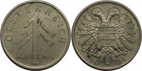 1 Schilling 1934 
RDR – Habsburg – Österreich, REPUBLIK ÖSTERREICH. 1 Schilling 1934. Kupfer-Nickel. KM 2851. Stempelglanz
