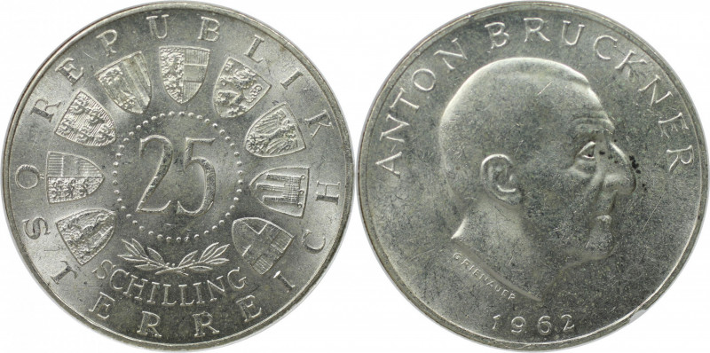 25 Schilling 1962 
RDR – Habsburg – Österreich, REPUBLIK ÖSTERREICH. Anton Bruc...