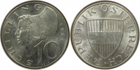 10 Schilling 1969 
RDR – Habsburg – Österreich, REPUBLIK ÖSTERREICH. 10 Schilling 1969. Silber. KM 2882. Vorzüglich-stempelglanz