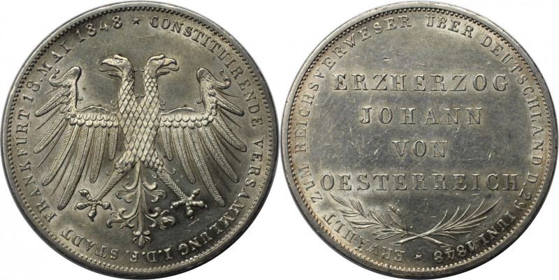 Gedenkdoppelgulden 1848 
Altdeutsche Münzen und Medaillen, FRANKFURT-STADT. Erz...