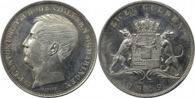 Doppelgulden 1849 
Altdeutsche Münzen und Medaillen, HOHENZOLLERN - SIGMARINGEN. Carl Anton (1848-1849). Doppelgulden 1849. Silber. Dav. 721, AKS 18,...