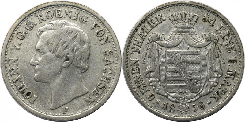 1/6 Taler 1856 F
Altdeutsche Münzen und Medaillen, SACHSEN-ALBERTINE. Johann (1...
