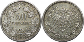 50 Pfennig 1902 F
Deutsche Münzen und Medaillen ab 1871, REICHSKLEINMÜNZEN. 50 Pfennig 1902 F, Silber. Jaeger 15. Vorzüglich.