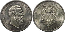 2 Mark 1888 A
Deutsche Münzen und Medaillen ab 1871, REICHSSILBERMÜNZEN, Preußen. Friedrich III. (1888-1888). 2 Mark 1888 A. Silber. Jaeger 98. Fast ...