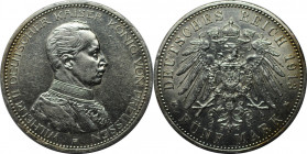 5 Mark 1913 A
Deutsche Münzen und Medaillen ab 1871, REICHSSILBERMÜNZEN, Preußen. Wilhelm II. (1888-1918). 5 Mark 1913 A. Silber. Jaeger 114. Sehr sc...