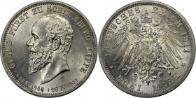 3 Mark 1911 A
Deutsche Münzen und Medaillen ab 1871, REICHSSILBERMÜNZEN, Schaumburg-Lippe. Fürst Georg (1893-1911). 3 Mark 1911 A, auf seinen Tod. Si...