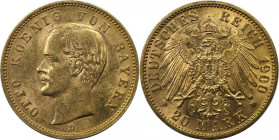 20 Mark 1900 D
Deutsche Münzen und Medaillen ab 1871, REICHSGOLDMÜNZEN, Bayern, Otto (1886-1913). 20 Mark 1900 D. 7,96 g. 0.900 Gold. Jaeger 200. Fas...