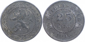 25 Centimes 1916 
Deutsche Münzen und Medaillen ab 1871, DEUTSCHE NEBENGEBIETE. Königreich Belgien (1914-1918). 25 Centimes 1916. Jaeger 610. Vorzügl...