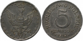 5 Fenigow 1918 F
Deutsche Münzen und Medaillen ab 1871, DEUTSCHE NEBENGEBIETE. Geplantes Königreich Polen (1916-1918). 5 Fenigow 1918 F. Jaeger 605. ...