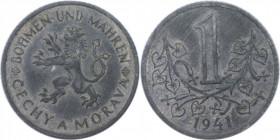1 Krone 1941 
Deutsche Münzen und Medaillen ab 1871, DEUTSCHE NEBENGEBIETE. Protektorat Böhmen und Mähren. 1 Krone 1941. Jaeger 623. Stempelglanz