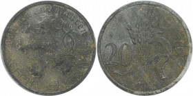 20 Heller 1943 
Deutsche Münzen und Medaillen ab 1871, DEUTSCHE NEBENGEBIETE. Protektorat Böhmen und Mähren. 20 Heller 1943. Jaeger 621. Vorzüglich-S...