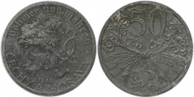 50 Heller 1944 
Deutsche Münzen und Medaillen ab 1871, DEUTSCHE NEBENGEBIETE. Protektorat Böhmen und Mähren. 50 Heller 1944. Jaeger 622. Stempelglanz...