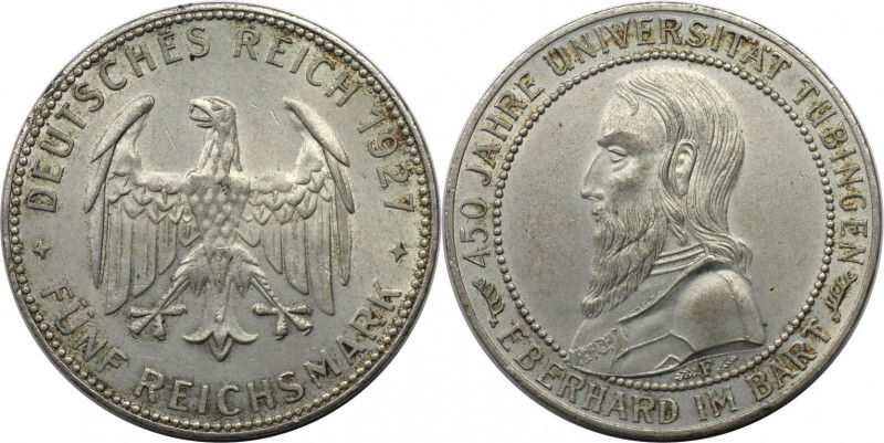 5 Reichsmark 1927 F
Deutsche Münzen und Medaillen ab 1871, WEIMARER REPUBLIK. 5...