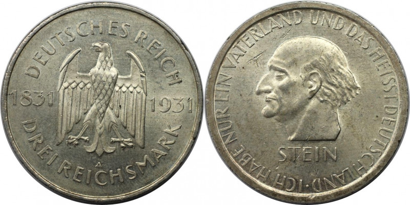 3 Reichsmark 1931 A
Deutsche Münzen und Medaillen ab 1871, WEIMARER REPUBLIK. 3...