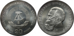 20 Mark 1970 A
Deutsche Münzen und Medaillen ab 1945, Deutsche Demokratische Republik bis 1990. 20 Mark 1970 A, Zum 150. Geburtstag von Friedrich Eng...
