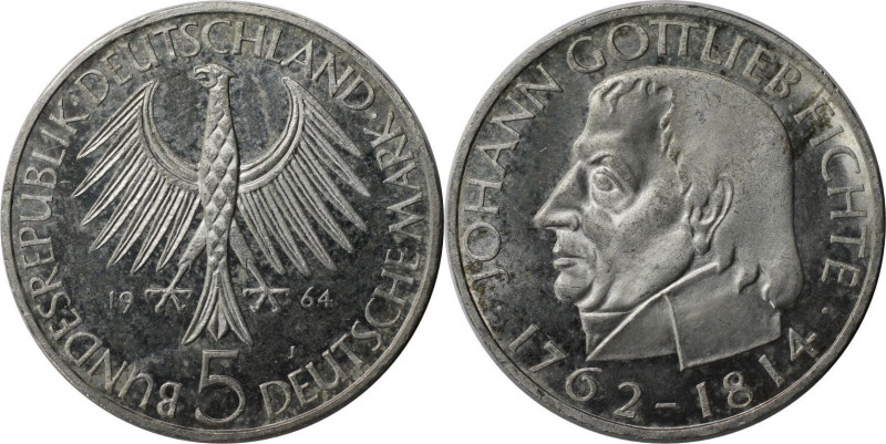 5 Mark 1964 J
Deutsche Münzen und Medaillen ab 1945, BUNDESREPUBLIK DEUTSCHLAND...