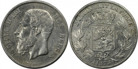 5 Francs 1873 
Europäische Münzen und Medaillen, Belgien / Belgium. Leopold II. (1865-1909). 5 Francs 1873. Silber. KM 24. Vorzüglich-stempelglanz. K...