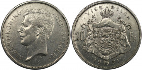 20 Francs 1931 
Europäische Münzen und Medaillen, Belgien / Belgium. Albert I. (1910-1934). 20 Francs 1931. Nickel. KM 102. Vorzüglich. Kratzer