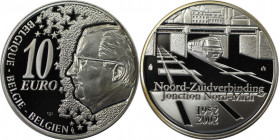 10 Euro 2002 
Europäische Münzen und Medaillen, Belgien / Belgium. 50 Jahre Eisenbahnverbindung durch Brüssel. 10 Euro 2002. 18,93 g. 0.925 Silber. 0...