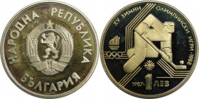 1 Lew 1987 
Europäische Münzen und Medaillen, Bulgarien / Bulgaria. XV. Olympische Winterspiele, Calgary 1988. 1 Lew 1987. Kupfer-Nickel. KM 175. Pol...