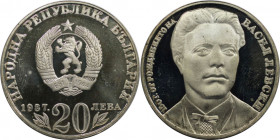 20 Lewa 1987 
Europäische Münzen und Medaillen, Bulgarien / Bulgaria. 150. Geburtstag von Wassil Lewski. 20 Lewa 1987. 11,20 g. 0.500 Silber. 0.18 OZ...