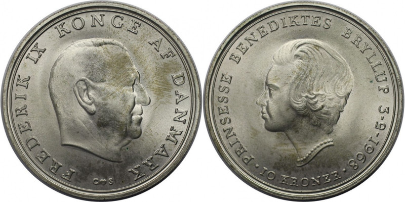 10 Kroner 1968 
Europäische Münzen und Medaillen, Dänemark / Denmark. Frederik ...